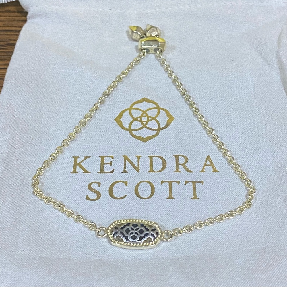 Kendra Scott Elaina Gold and Silver Filagree Adjustable Bracelet